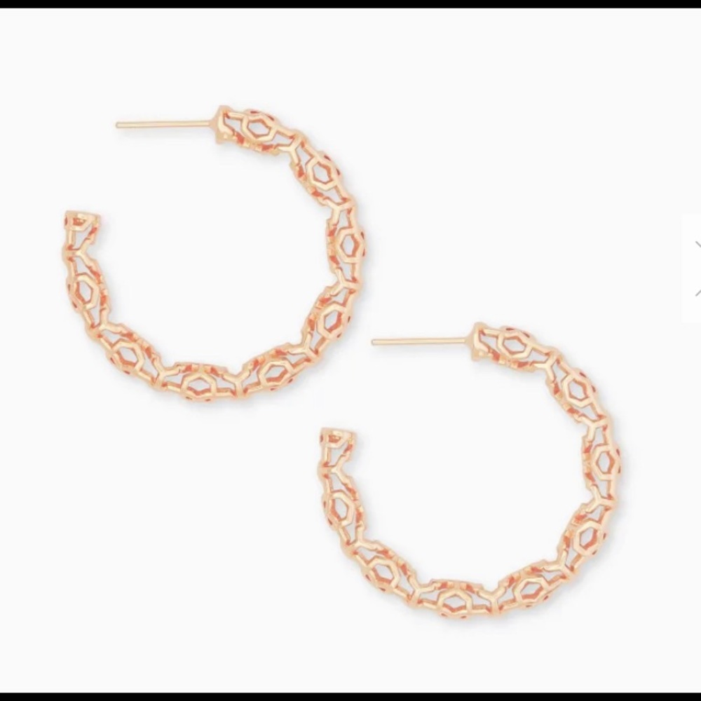 NWOT Kendra Scott Rose Gold Maggie Small Hoops